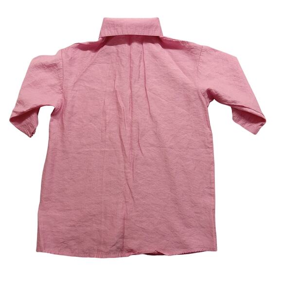 Exarus Top Girls 7Y 3/4 Sleeve Button Front Pink Rayon Blend - Picture 2 of 6